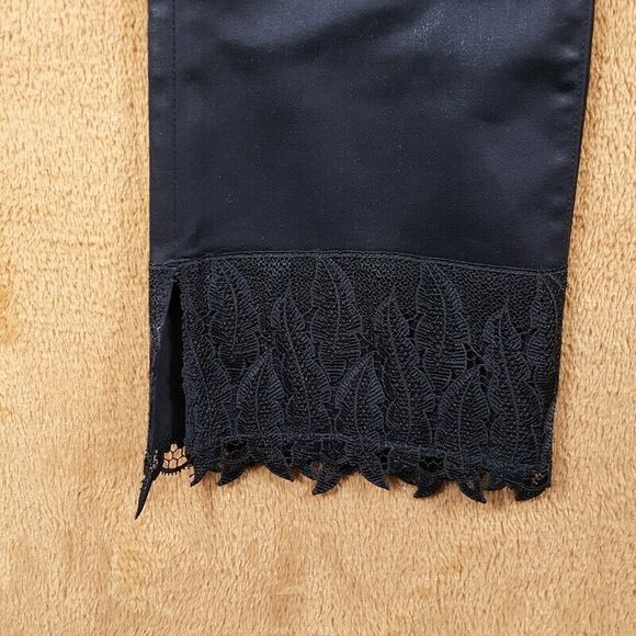 J BRAND Jeans Womens Size 27 Black Out Lace Hem Crop Stretch Denim SELENA - Picture 3 of 10